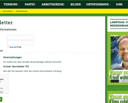 Grüne Würzburg - Newsletter