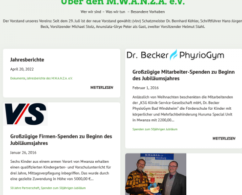 Mwanza - Jahresberichte