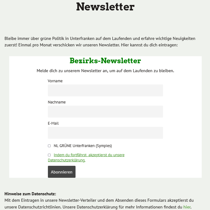 Unterfranken - Newsletter